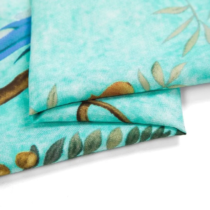 130*130CM 100% Imitation Silk Twill Silk Square Scarf Scarves Floral Tree Print Scarf-Multi Colors