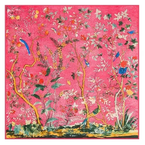 130*130CM 100% Imitation Silk Twill Silk Square Scarf Scarves Floral Tree Print Scarf-Multi Colors