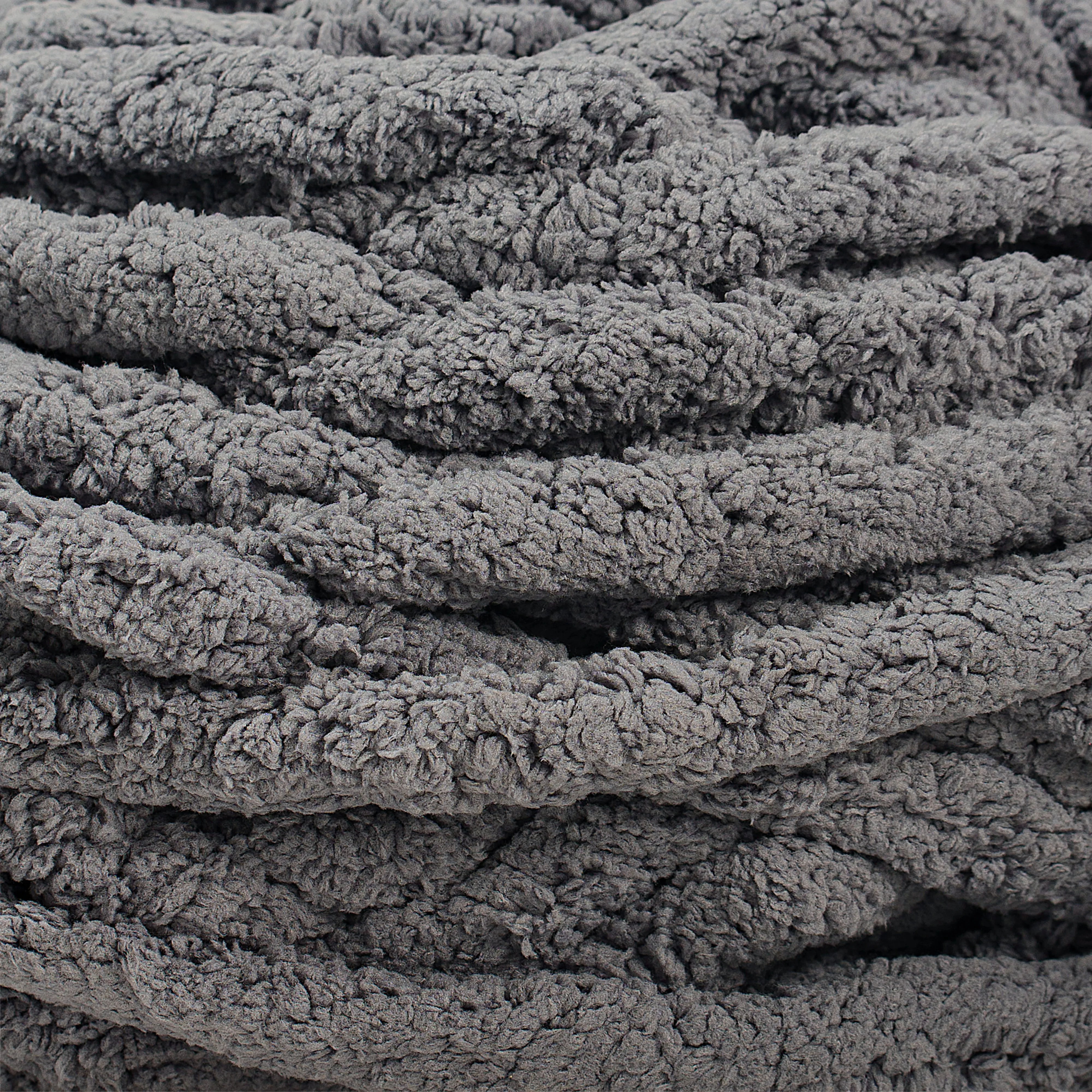 20mm Chunky Chenille Yarn - Heather Gray Color