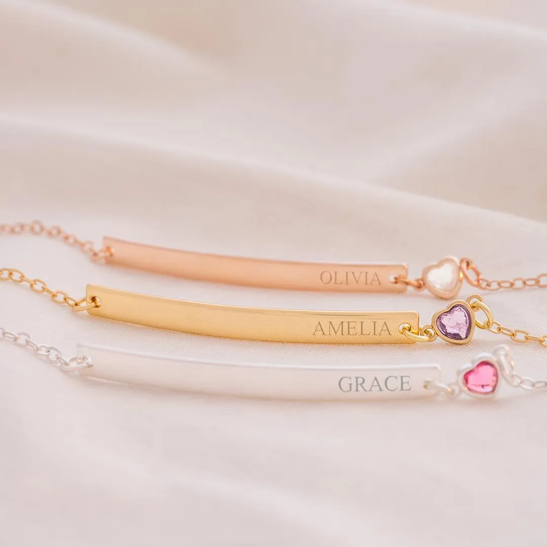 925 Silver Thread Shop Personalized Heart Bracelets