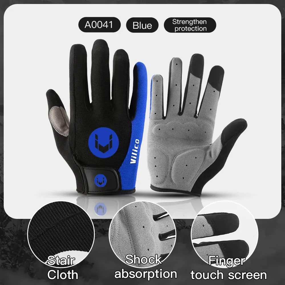 Autumn Winter MTB Cycling Long Finger Gloves Non-Slip Wear Shock Proof Breathable Touch Screen Bicycle Motorbike Gloves Men