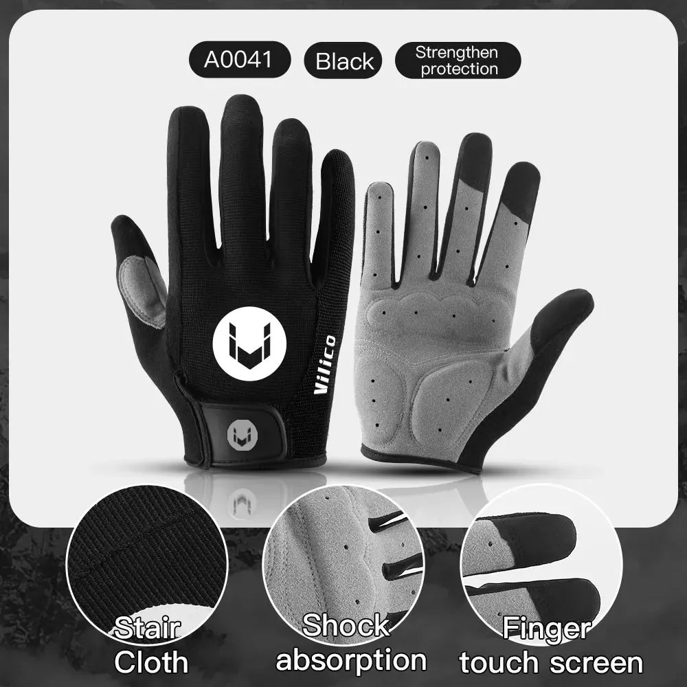 Autumn Winter MTB Cycling Long Finger Gloves Non-Slip Wear Shock Proof Breathable Touch Screen Bicycle Motorbike Gloves Men