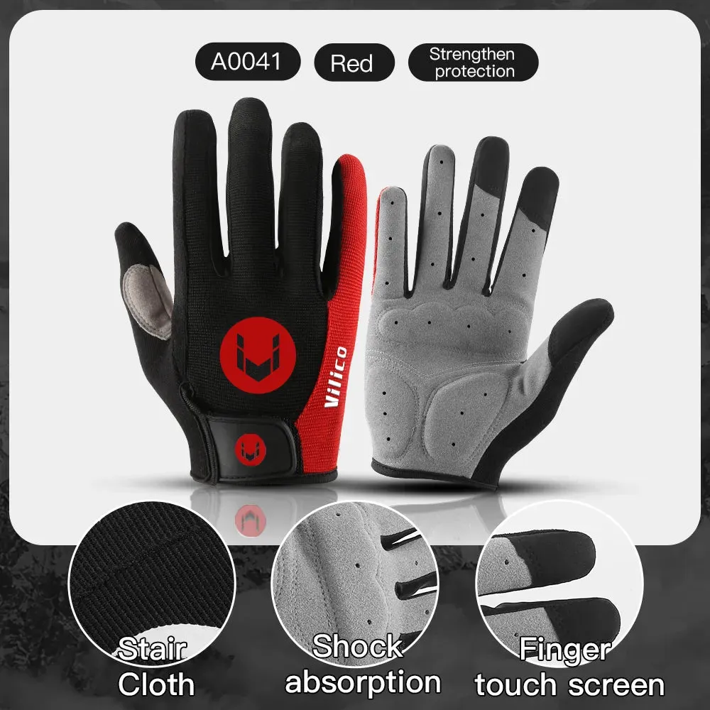 Autumn Winter MTB Cycling Long Finger Gloves Non-Slip Wear Shock Proof Breathable Touch Screen Bicycle Motorbike Gloves Men