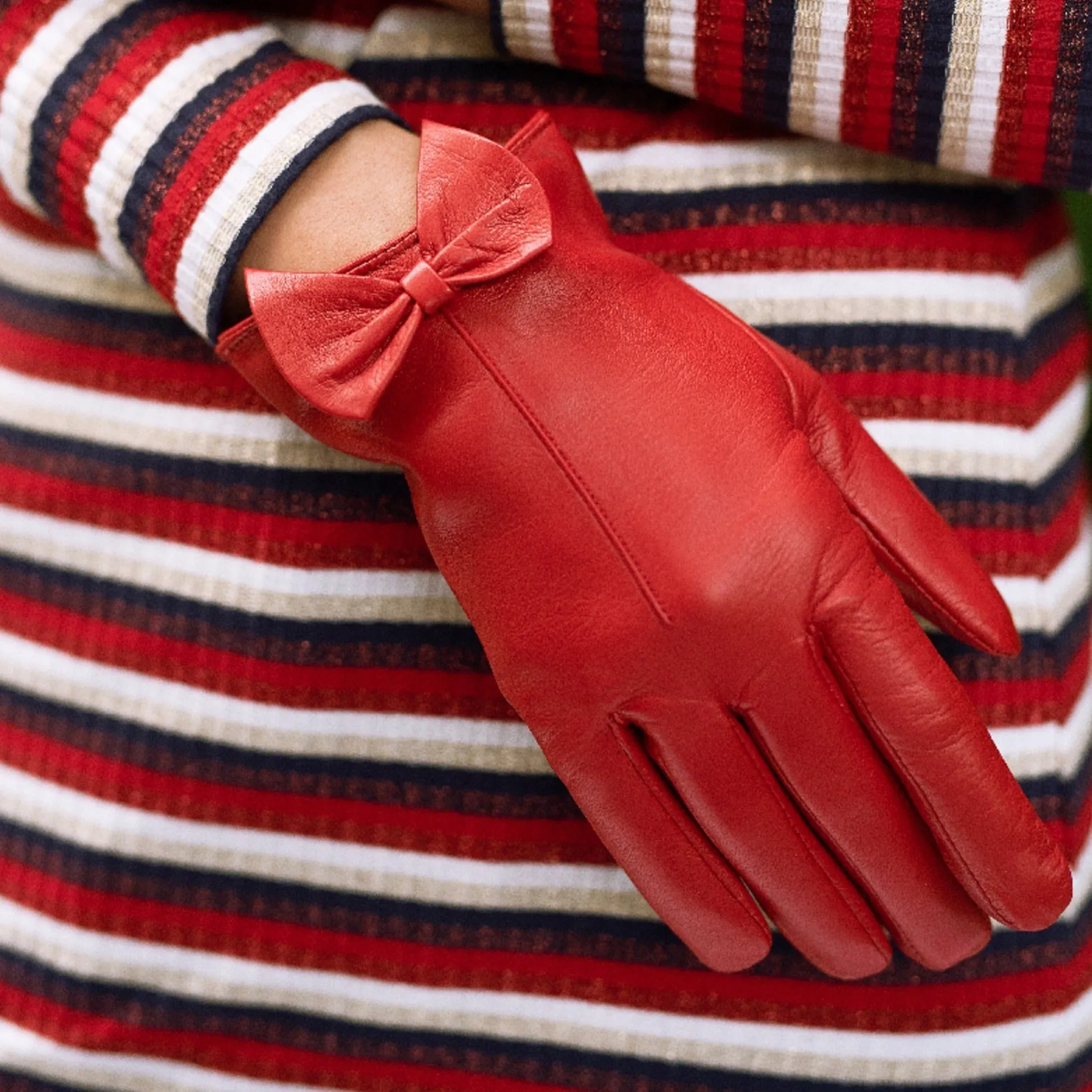 Avellino Red Leather Gloves