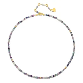 Beaded Sparkle Layering Necklace-Fluorite