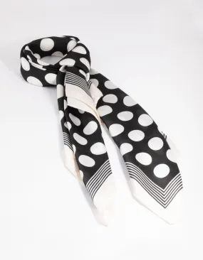 Black & White Polka Dot Bandana Hair Scarf