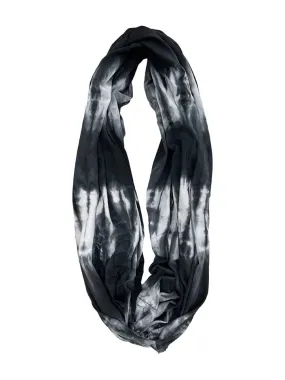 Black Tie-Dye GOTS Organic Cotton Infinity Scarf