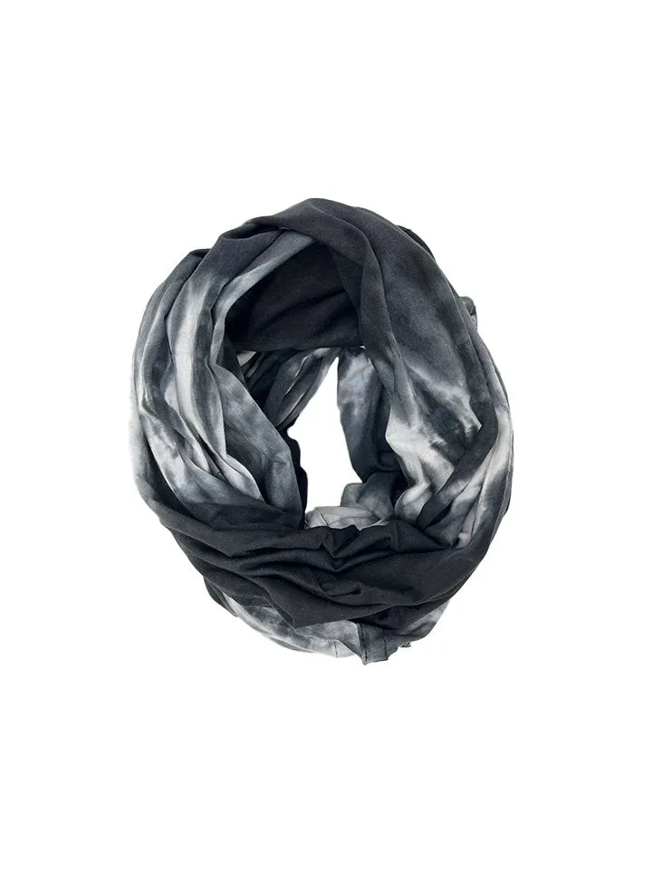 Black Tie-Dye GOTS Organic Cotton Infinity Scarf