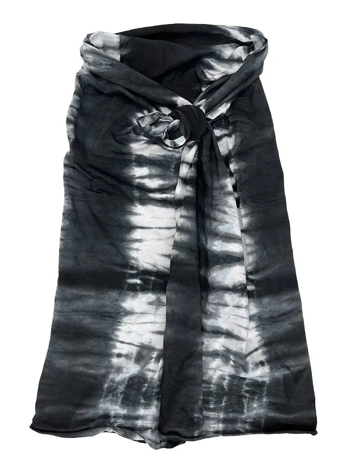 Black Tie-Dye GOTS Organic Cotton Infinity Scarf