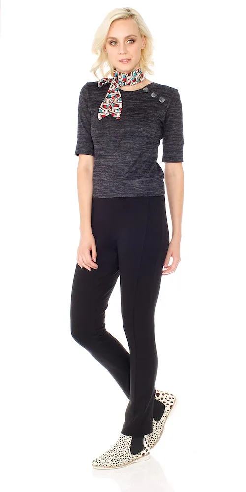 Brady Cropped Sweater, charcoal