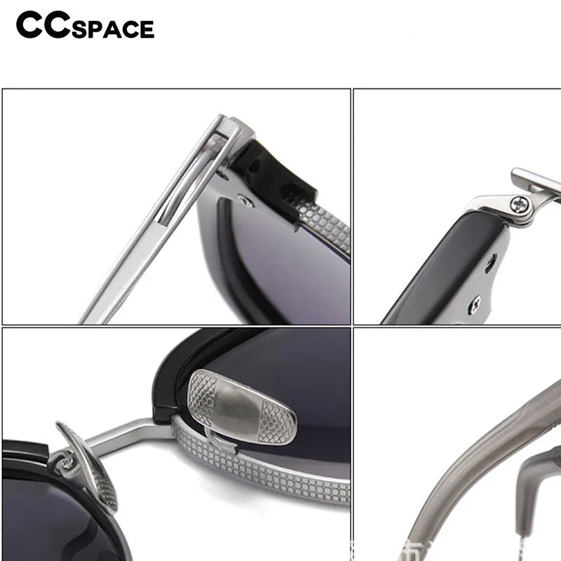 CCspace Men's Full Rim Square Titanium Acetate Polarized Sunglasses 56249