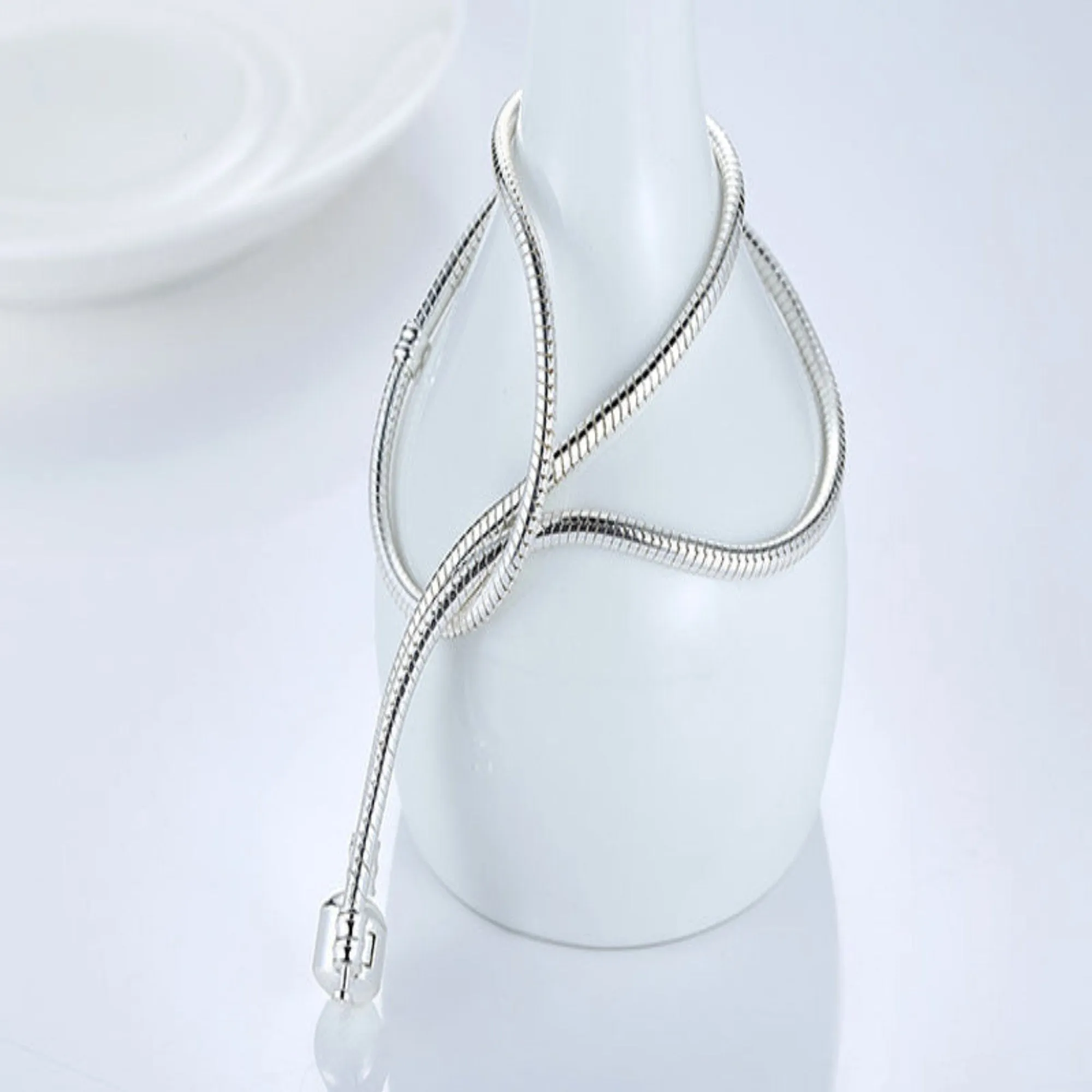 Classic 20inch Steel Snake Chain Pendant Necklace