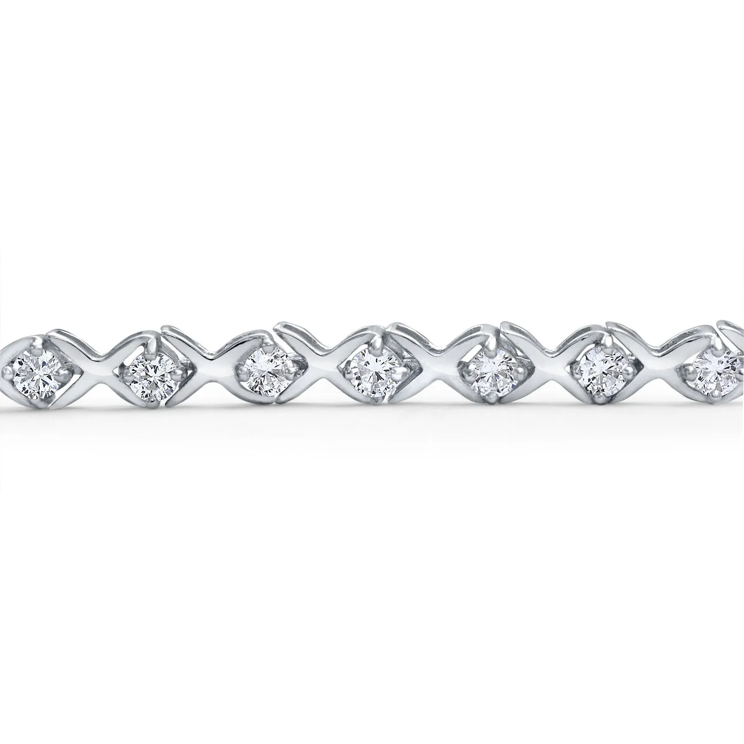 Cubic Zirconia XO Tennis Bracelet for Bridal Prom Wedding Sterling Silver