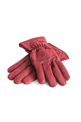 Durable Women's  Sheep Leather Winter Gloves // Dark Red