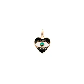 enamel heart evil eye bale charm