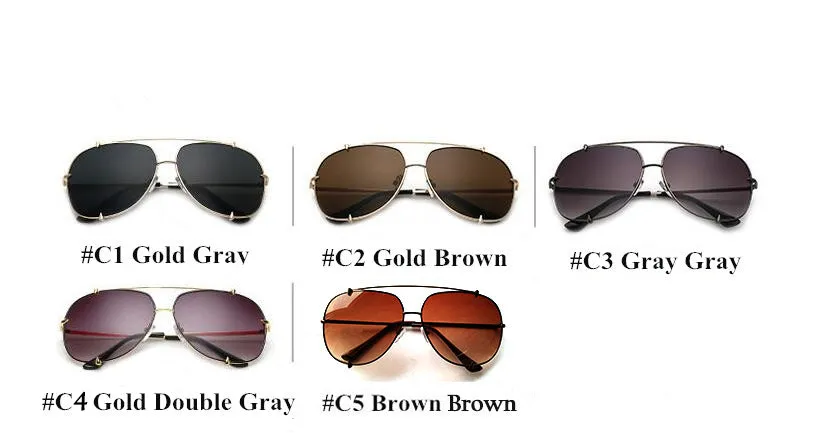 Fashion Oversized Pilot Sunglasses UV400 Retro Big Frame Sun Glasses