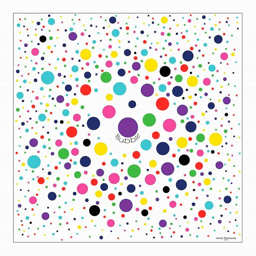 FRENCH SILK SCARF - BUBBLE DOTS - Multicolor - 27x27"