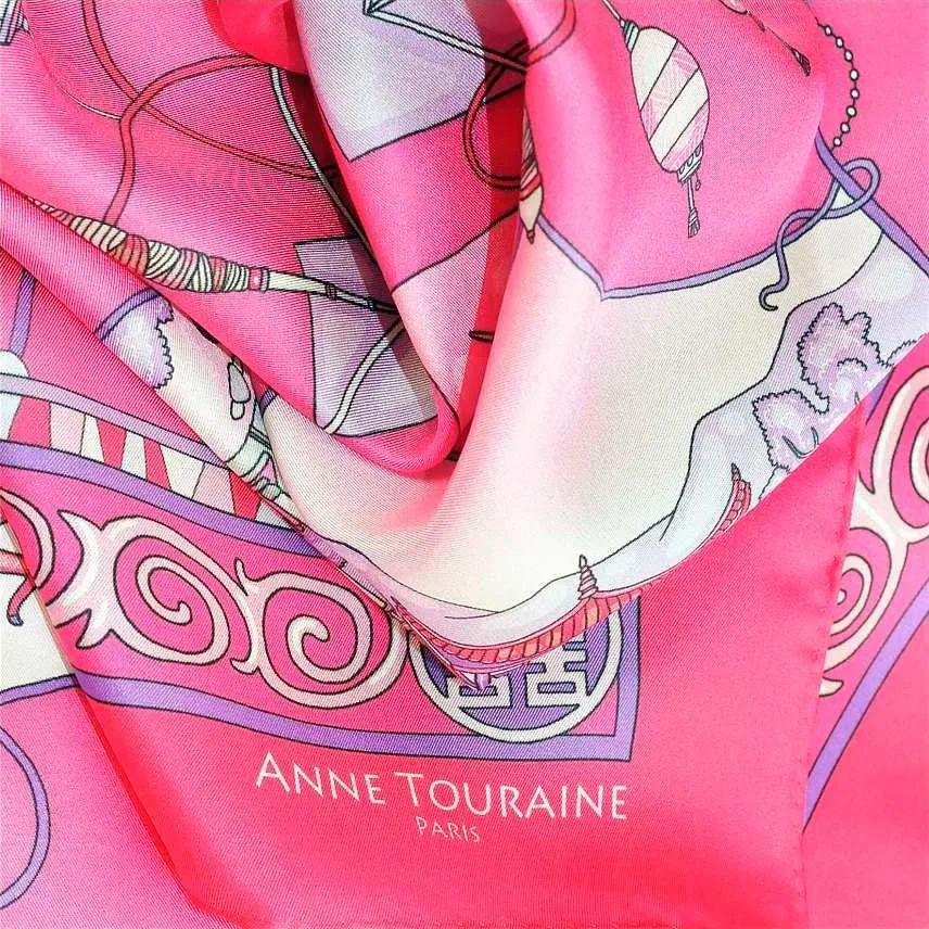 FRENCH SILK SCARF - SILK ROAD - Lotus Pink - 36x36"