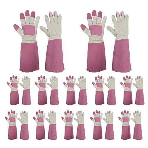 Handlandy Long Cuff Gardening Gloves, Rose Pruning Thorn-proof Gloves 1601 (12 Pairs)