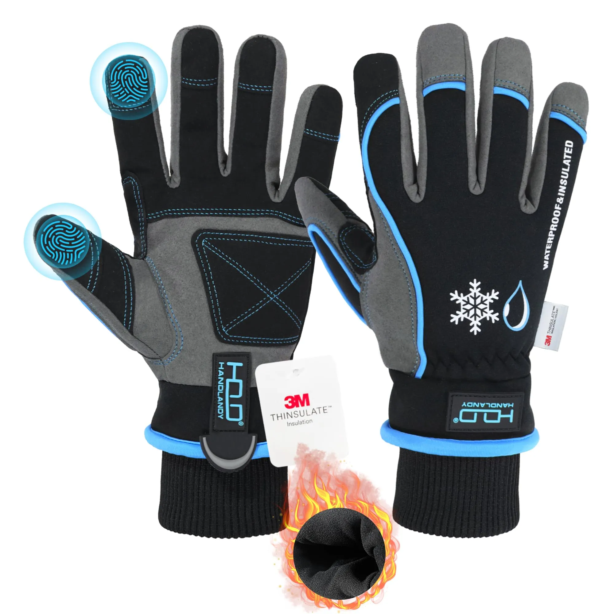 Handlandy Men Women Winter Gloves TouchScreen Ski Snowboard 8015 (6/12 Pairs)