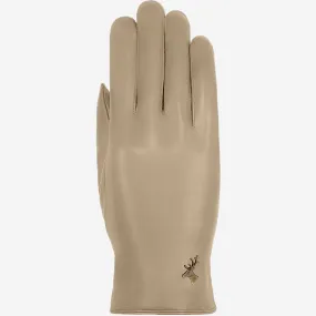 Ivy (beige) – sheepskin leather gloves with wool/cashmere lining & touchscreen feature