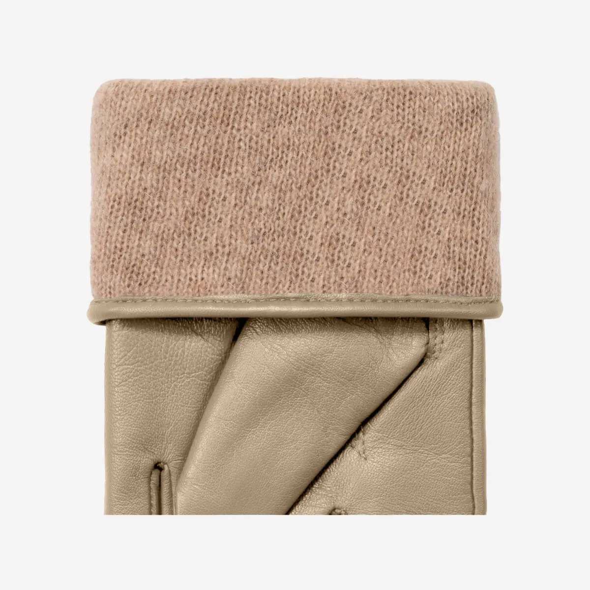 Ivy (beige) – sheepskin leather gloves with wool/cashmere lining & touchscreen feature