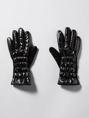 Jacob Ash Holdings Ruched Shine Puffer Smart Touch Gloves - Brands We Love