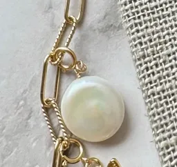 Jessica Matrasko Jewelry - Coin Pearl Charm (Gold)