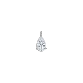 Large Pear Pendant SS CZ