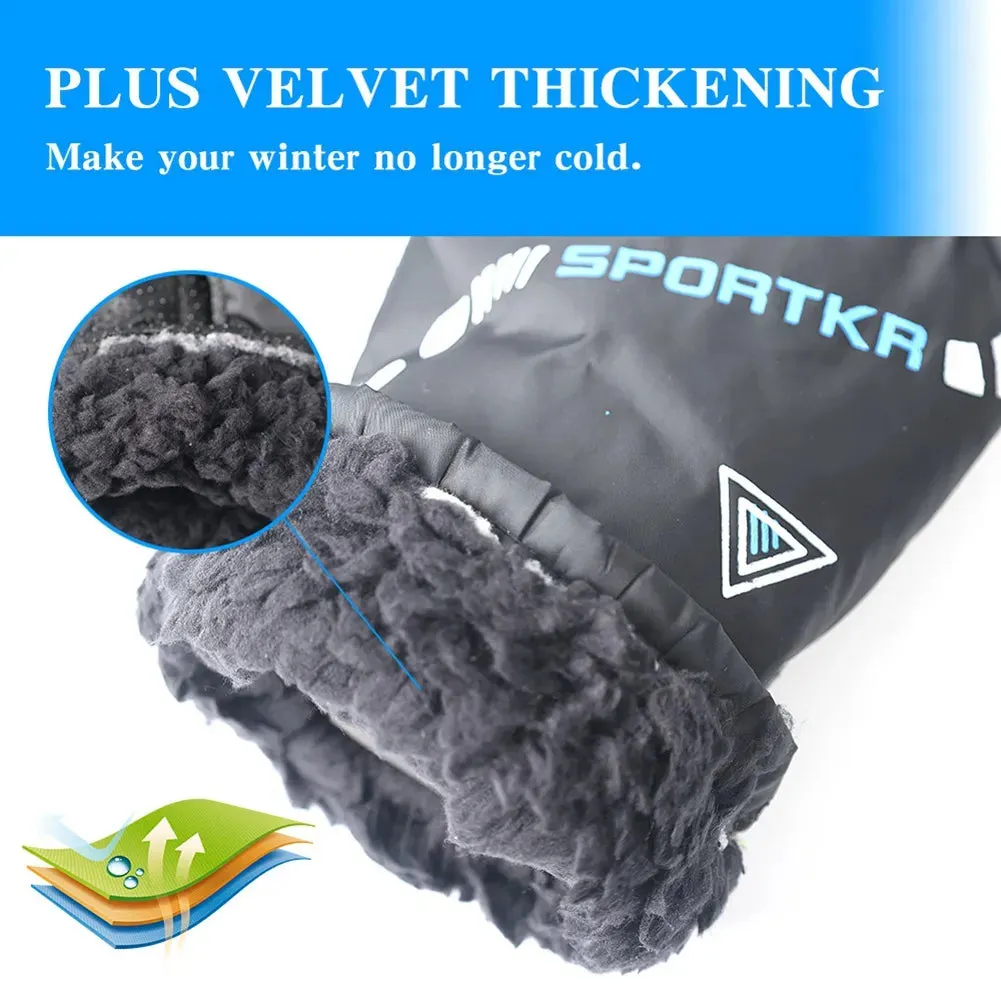 Men Women Water Protective Internal Fleece Winter Warm Gloves Motorcycle Riding Gloves Ski Gloves Cotton Gloves