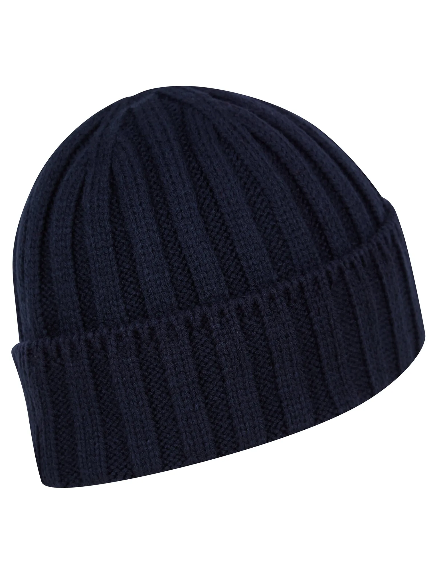 Men's Arnkell Chunky Ribbed Knit Beanie Hat in Sky Captain Navy - Tokyo Laundry