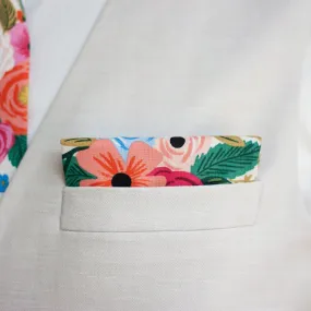 Men's Pocket Square / Garden Party In Cream