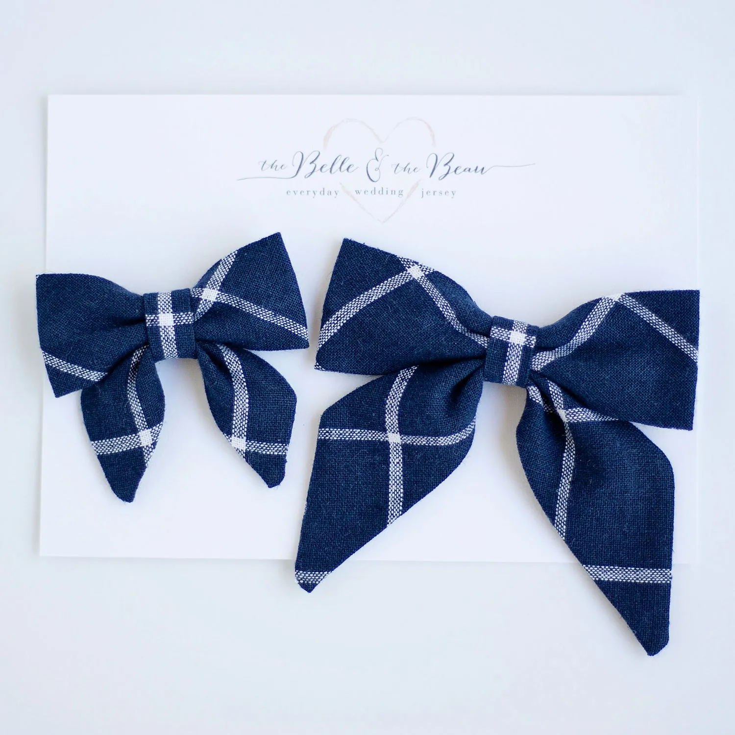 Men's Pocket Square / Navy Linen Window Pane