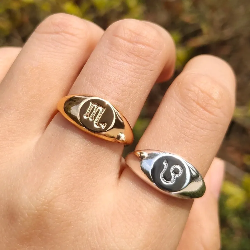 Minimalist 12 Constellation Zodiac Sign Rings