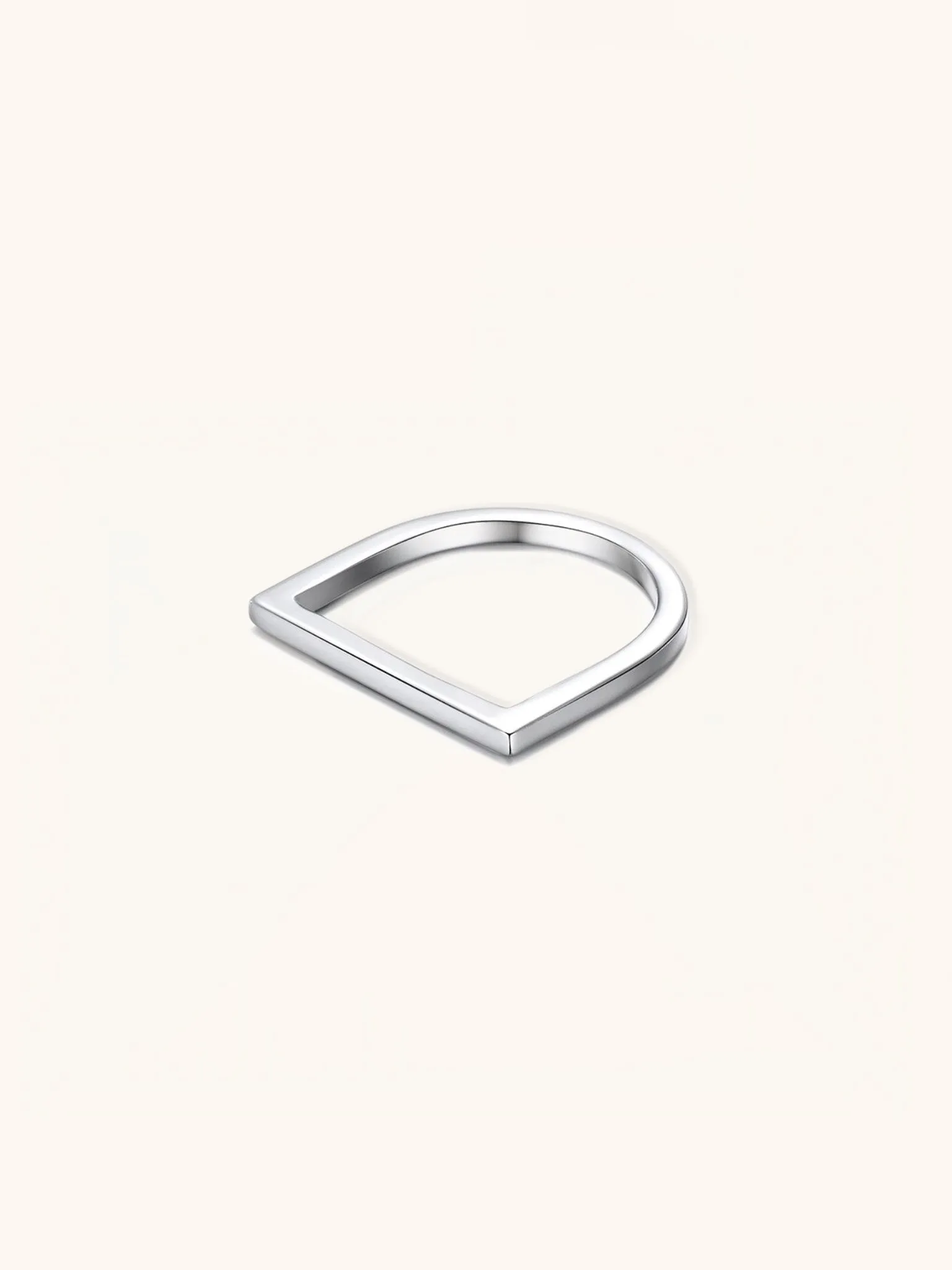 Minimalist D-Shaped Ring