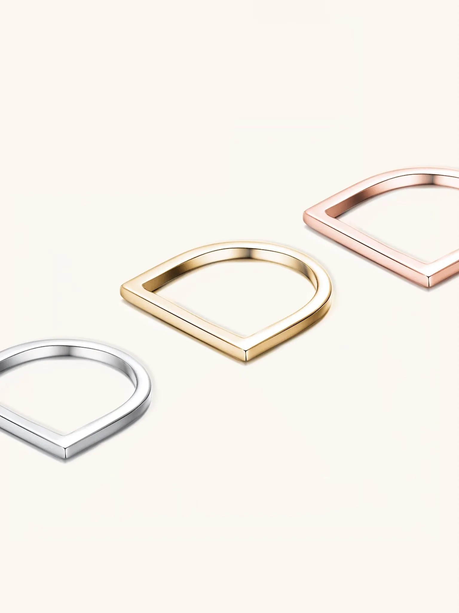 Minimalist D-Shaped Ring