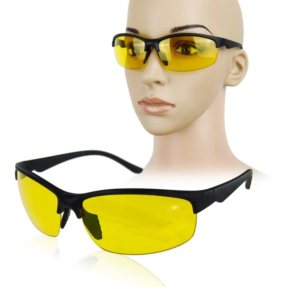 New arrival Plastic   Resin HD High Definition Night Vision Glasses Driving Yellow Lens Classic UV400