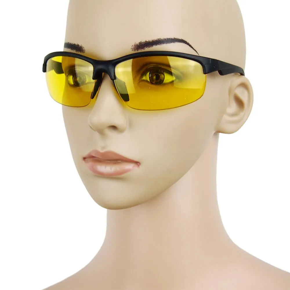 New arrival Plastic   Resin HD High Definition Night Vision Glasses Driving Yellow Lens Classic UV400