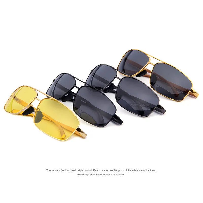 New Men Luxury Polarized Sunglasses Aluminum Alloy Classic Brand Men Sunglasses Gold Frame High quality