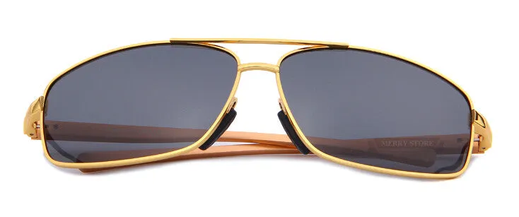 New Men Luxury Polarized Sunglasses Aluminum Alloy Classic Brand Men Sunglasses Gold Frame High quality