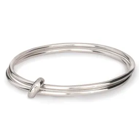 'One Love' Original Silver Double Bangle