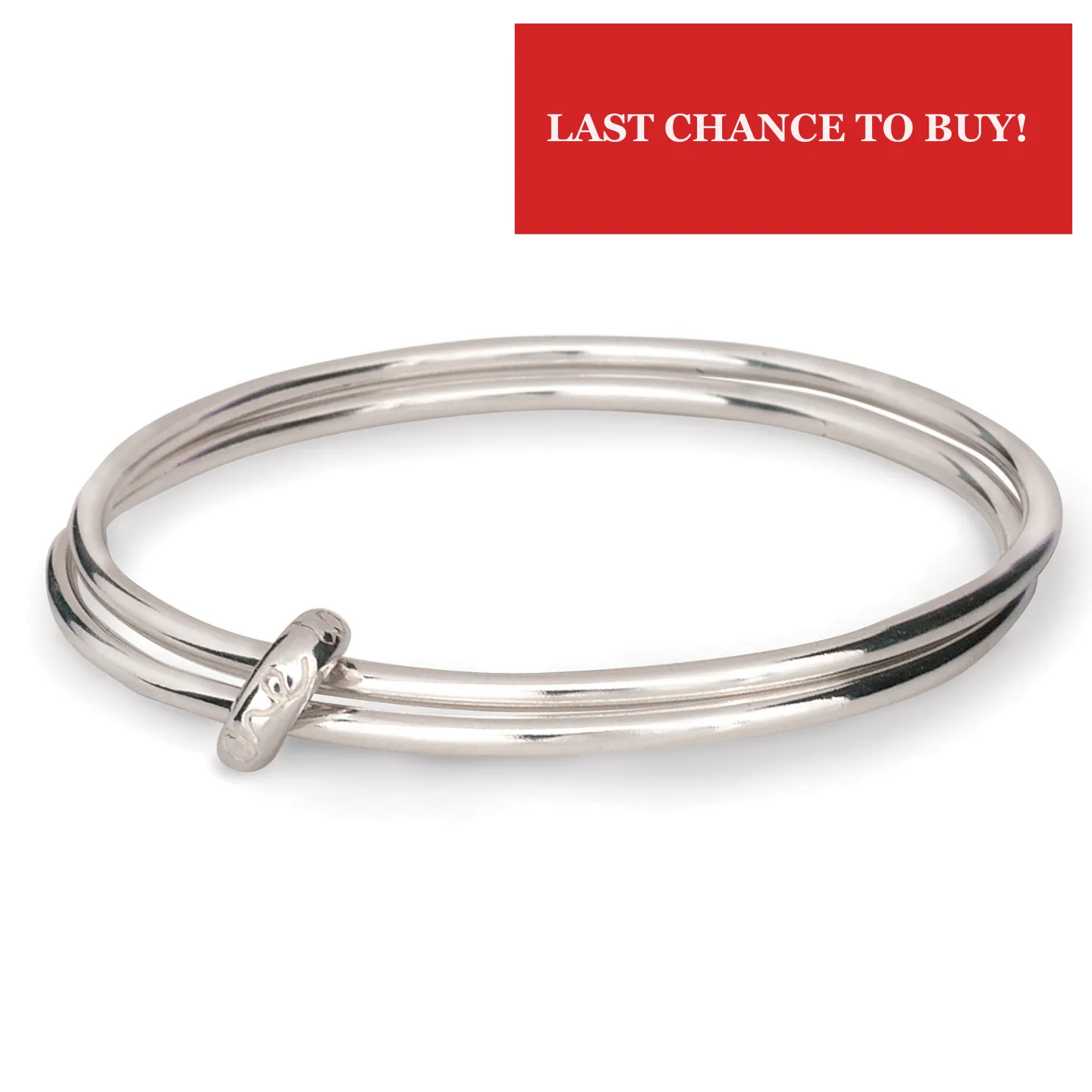 'One Love' Original Silver Double Bangle