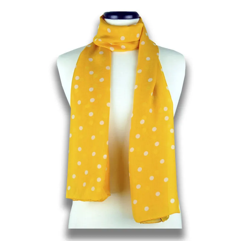 ORANGE POLKA DOT SCARF - 67x26"