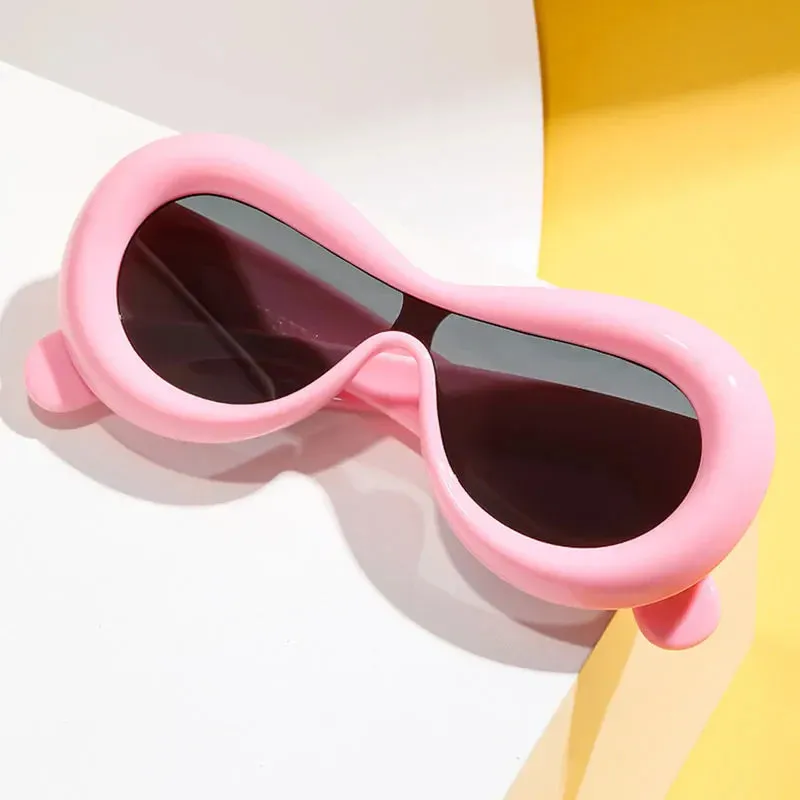 Oval Large Outdoor Personality Frame Hip-hop Women's Stylish Sunglasses