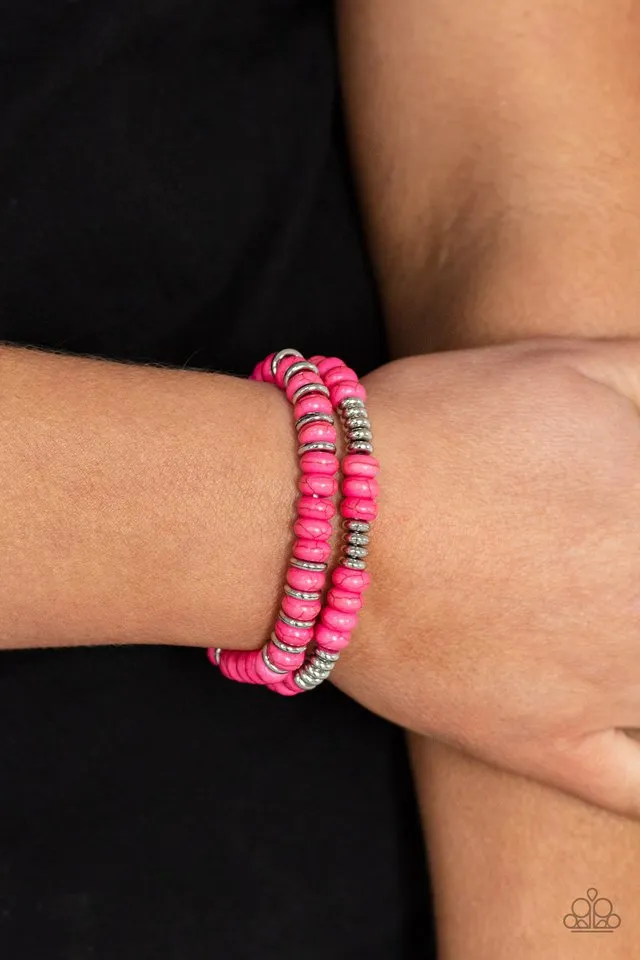 Paparazzi Bracelet ~ Desert Rainbow - Pink