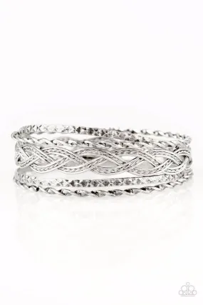 Paparazzi Bracelet ~ Straight Street - Silver