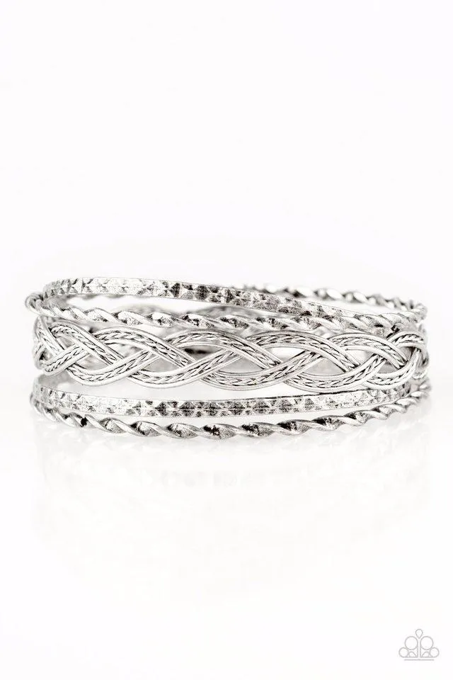 Paparazzi Bracelet ~ Straight Street - Silver