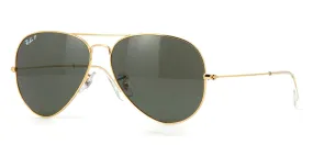 Ray-Ban Aviator 3025 001/58 Gold Frame G15 Polarised - As Seen On Lady Gaga & James Corden