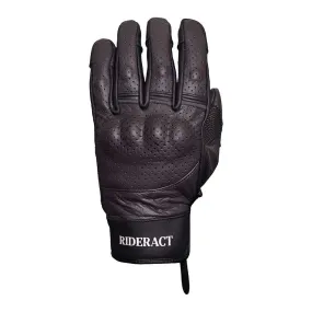 RIDERACT® Men Leather Motorcycle Gloves BRONA Riding Gloves