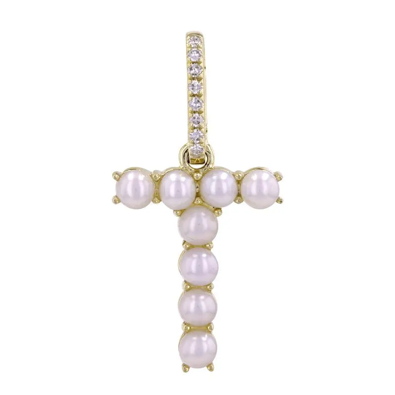 Small Pearl Initial Diamond Jumpring Charm